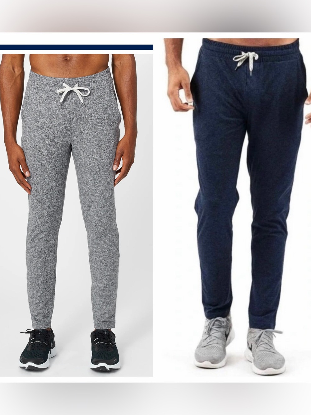 2 Pairs Vuori Ponto Performance Pants Navy Grey Large